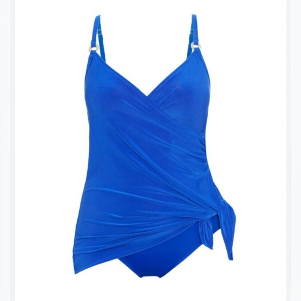New! Magicsuit Royal Blue Solids Willow One-piece Swimdress Size 12 25062